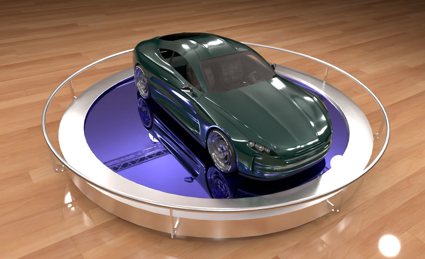 Green concept car 3D model_7
