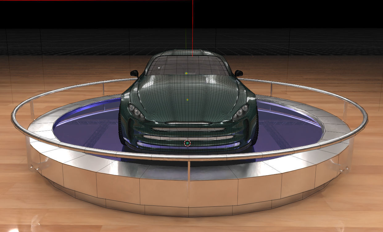 Green concept car 3D model_11