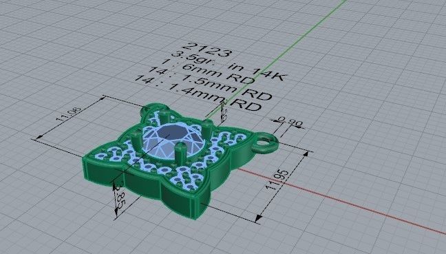 Big stone pendant 2123 3D print model  3D print model_5