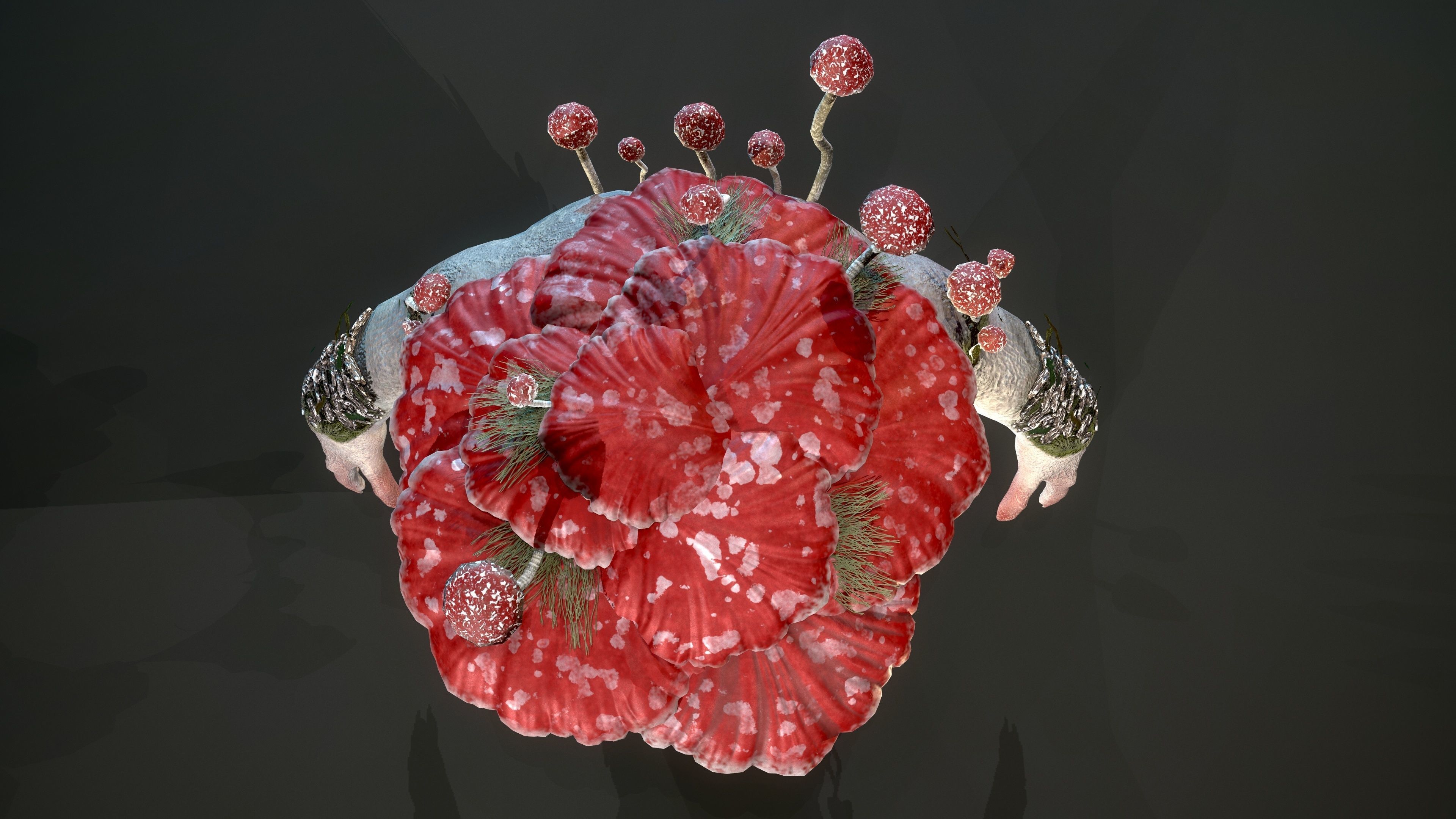 Treant mushroom man Low-poly 3D model_1