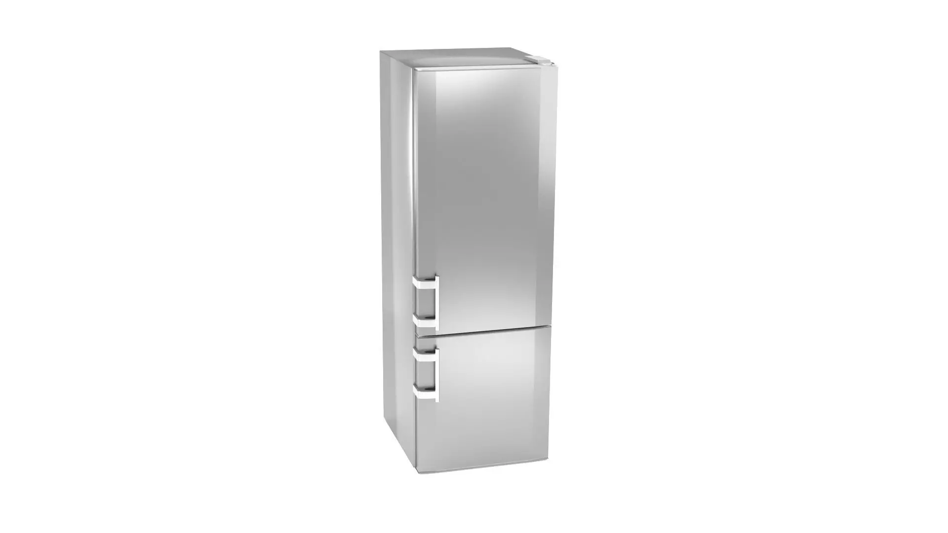 fridge 3D Model stainless steel freezer Free low-poly 3D model