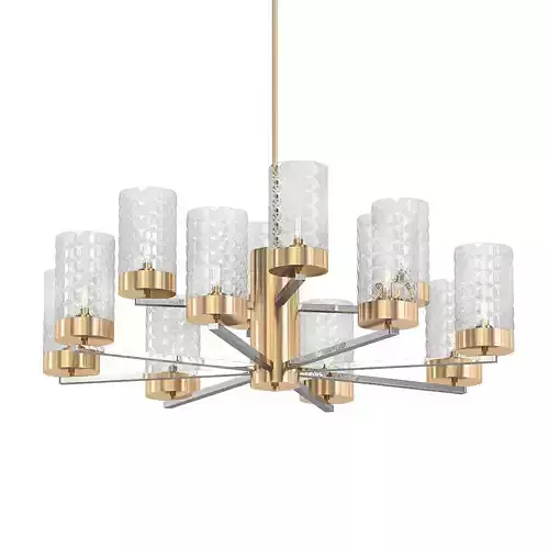 Didian modern chandelier with brass and glass shades