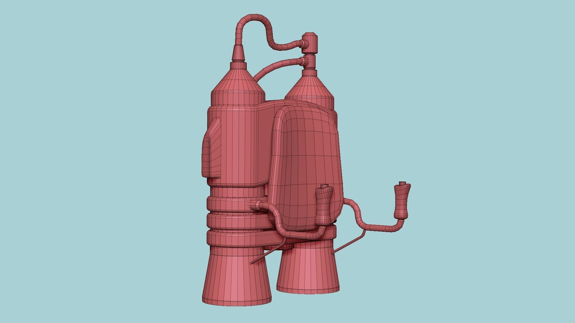 Jetpack E07 Steel - SciFi Character Design Low-poly 3D model_15