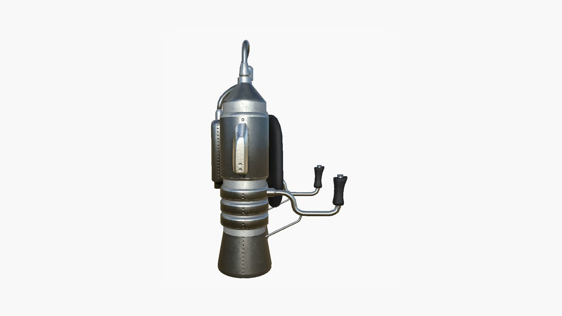 Jetpack E07 Steel - SciFi Character Design Low-poly 3D model_4