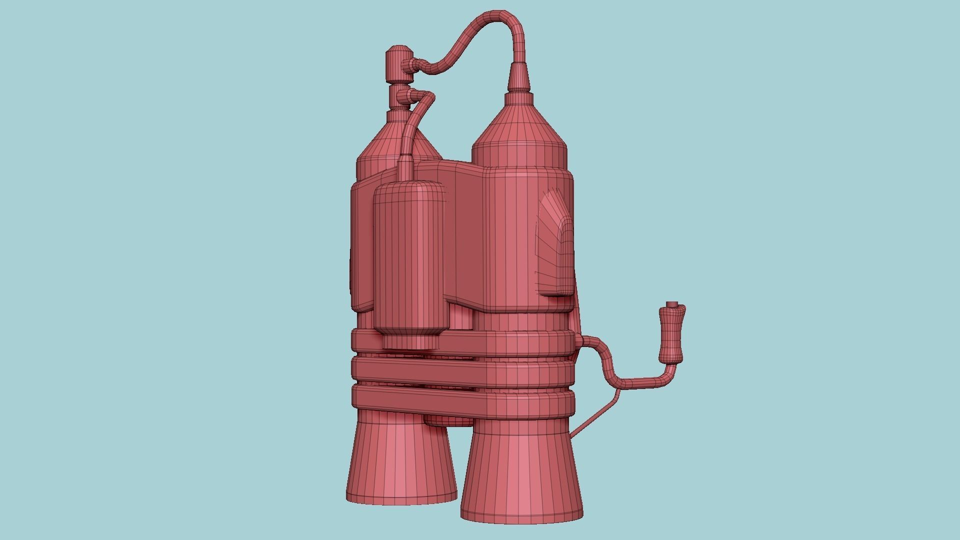 Jetpack E07 Steel - SciFi Character Design Low-poly 3D model_17