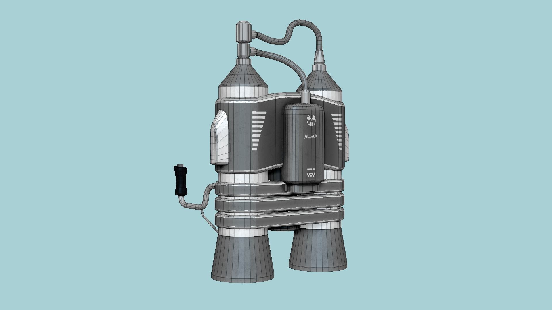 Jetpack E07 Steel - SciFi Character Design Low-poly 3D model_6