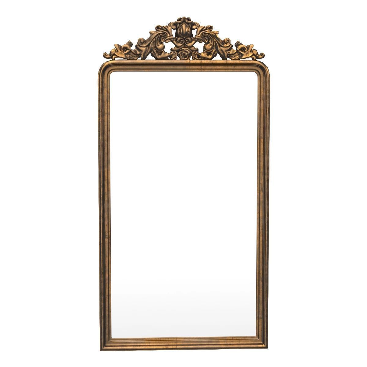 Antique Gold Leaf Guilded Mirror 3D model_1