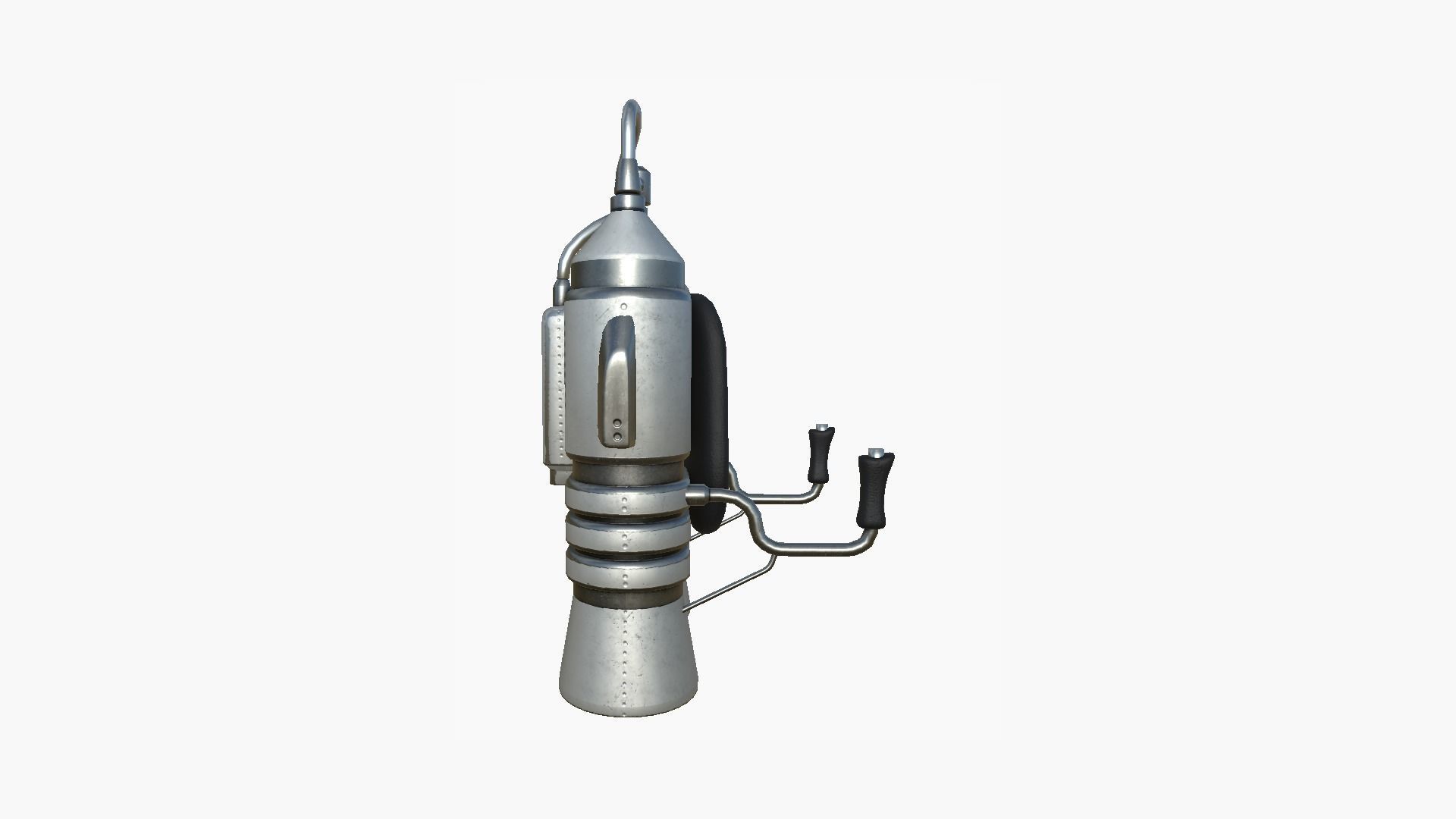 Jetpack E08 Light Steel - SciFi Character Design Low-poly 3D model_4