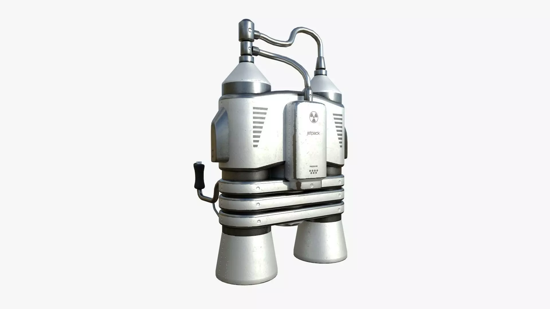 Jetpack E08 Light Steel - SciFi Character Design Low-poly 3D model_0