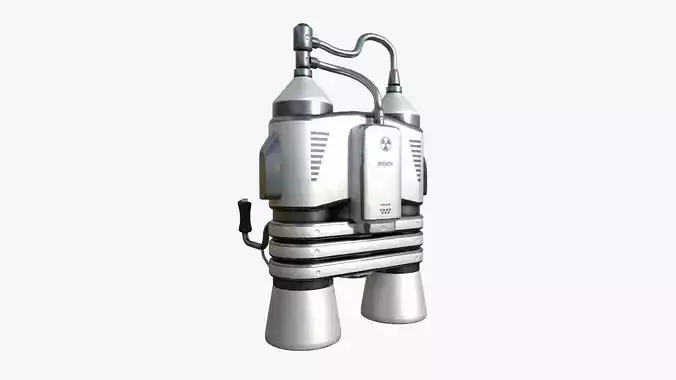 Jetpack E08 Light Steel - SciFi Character Design Low-poly 3D model