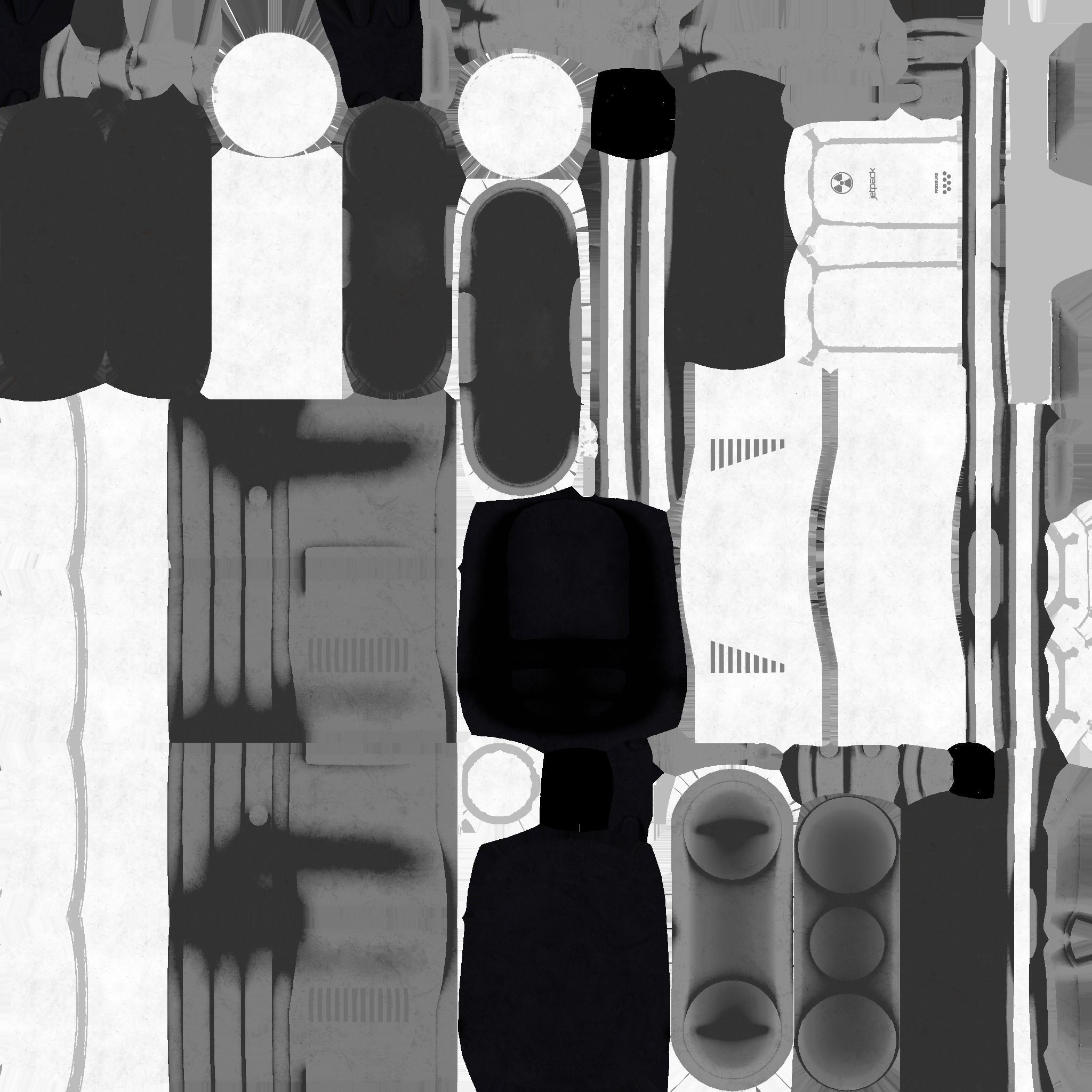 Jetpack E08 Light Steel - SciFi Character Design Low-poly 3D model_21