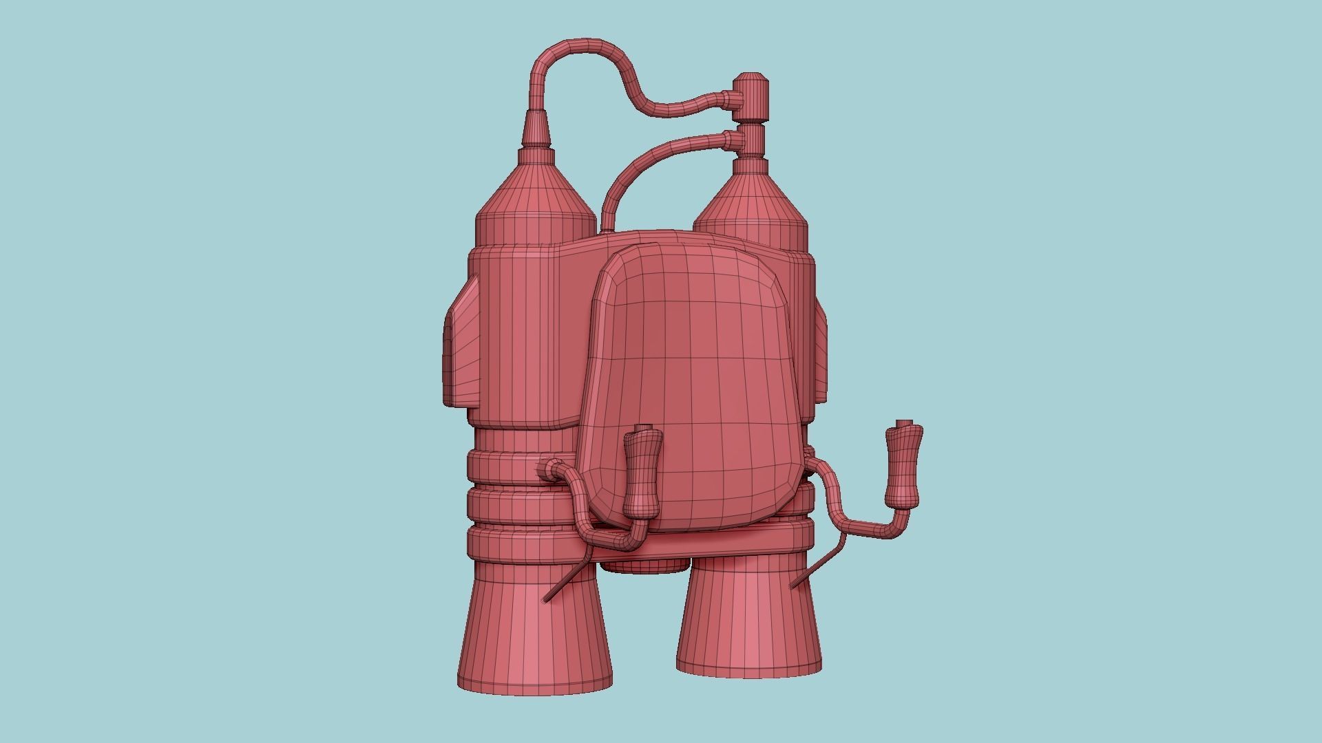 Jetpack E08 Light Steel - SciFi Character Design Low-poly 3D model_14