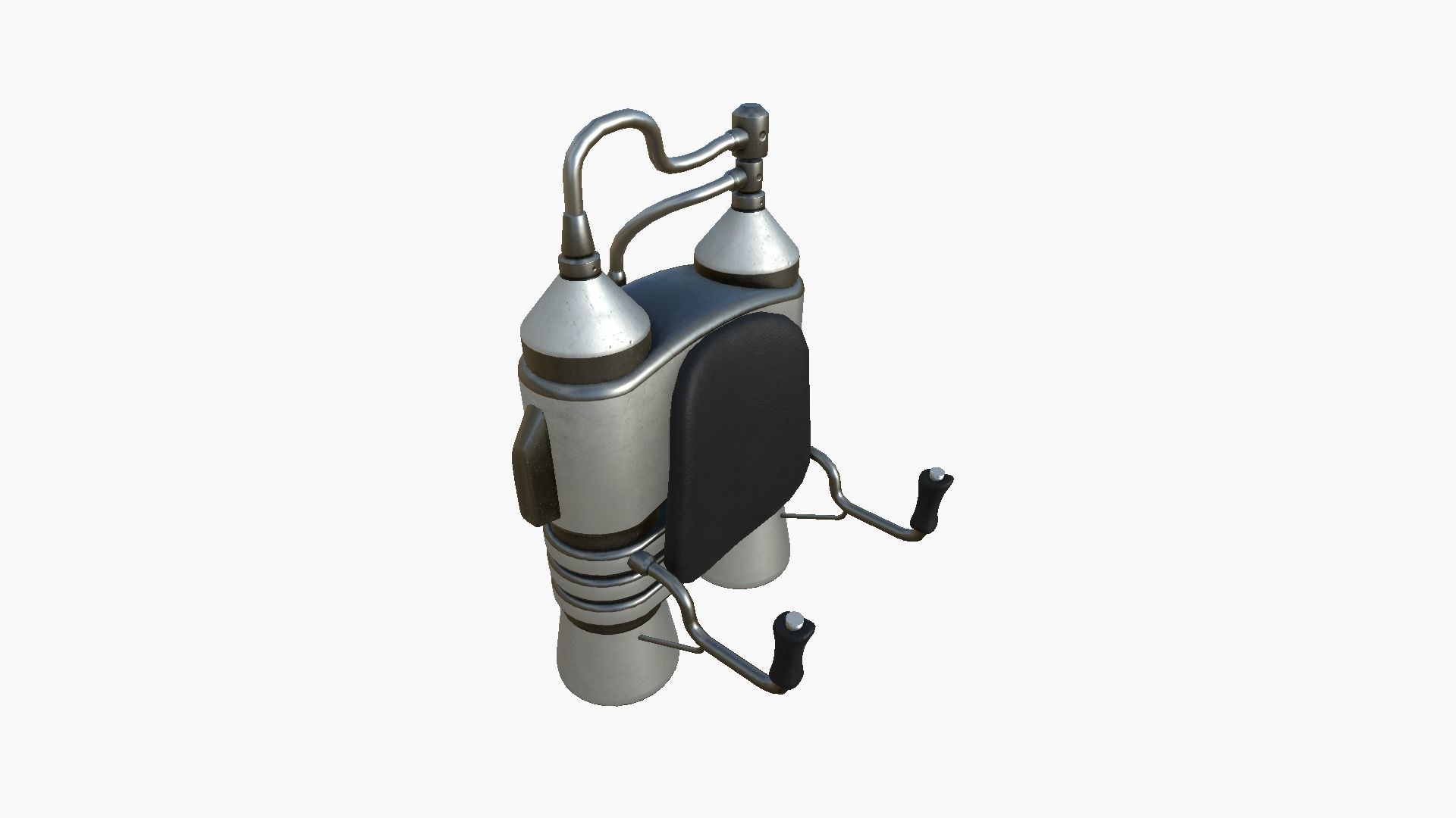 Jetpack E08 Light Steel - SciFi Character Design Low-poly 3D model_2