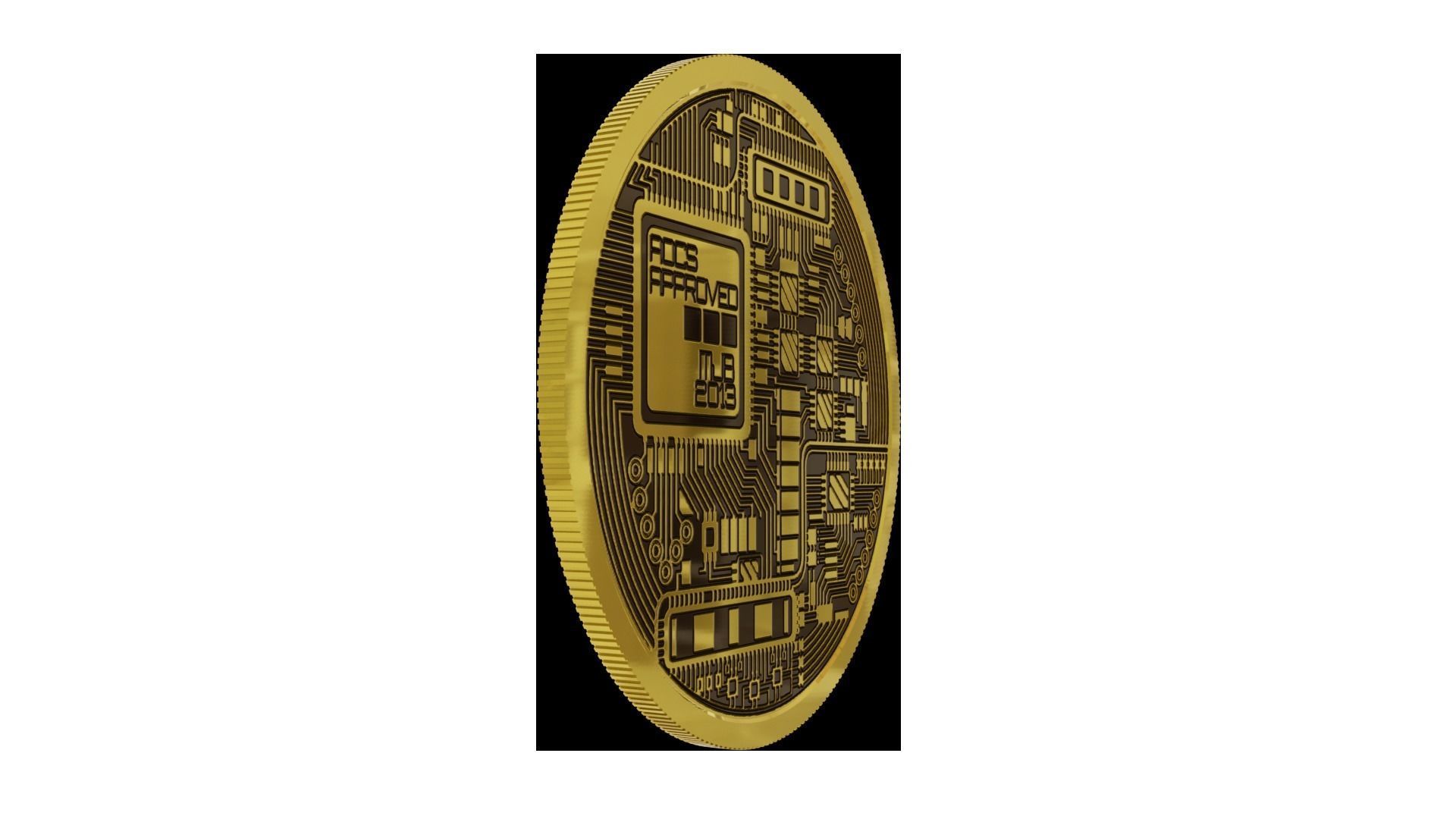 Ethereum Coin and Bit Coin 3D Model Free low-poly 3D model_2