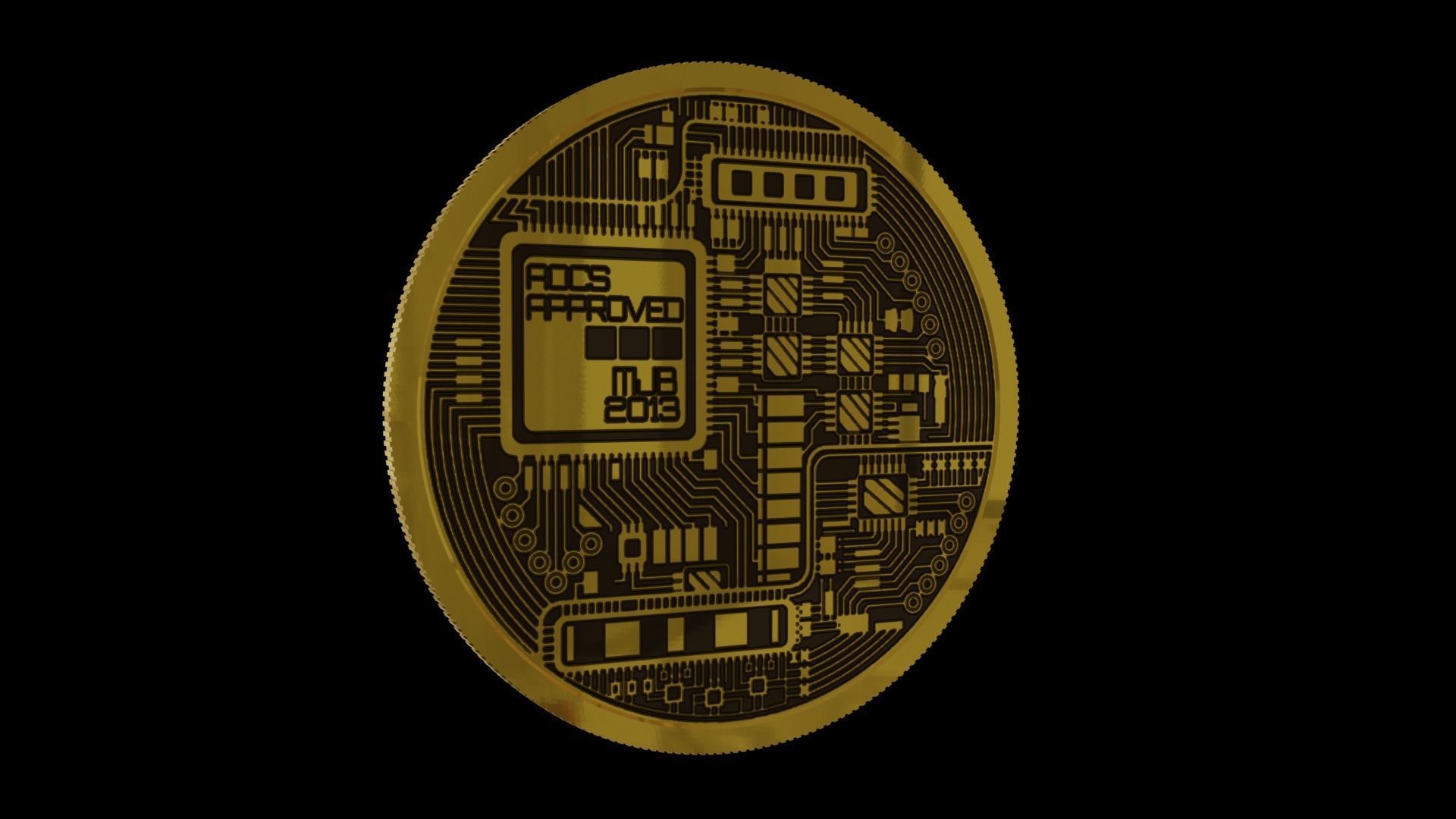 Ethereum Coin and Bit Coin 3D Model Free low-poly 3D model_1