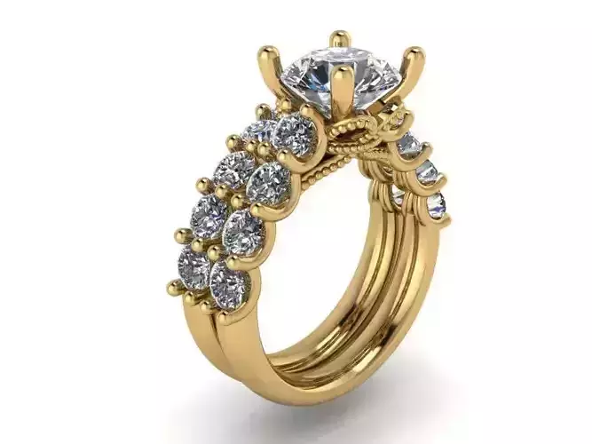 Diamond ring with Band 2126 3D print model