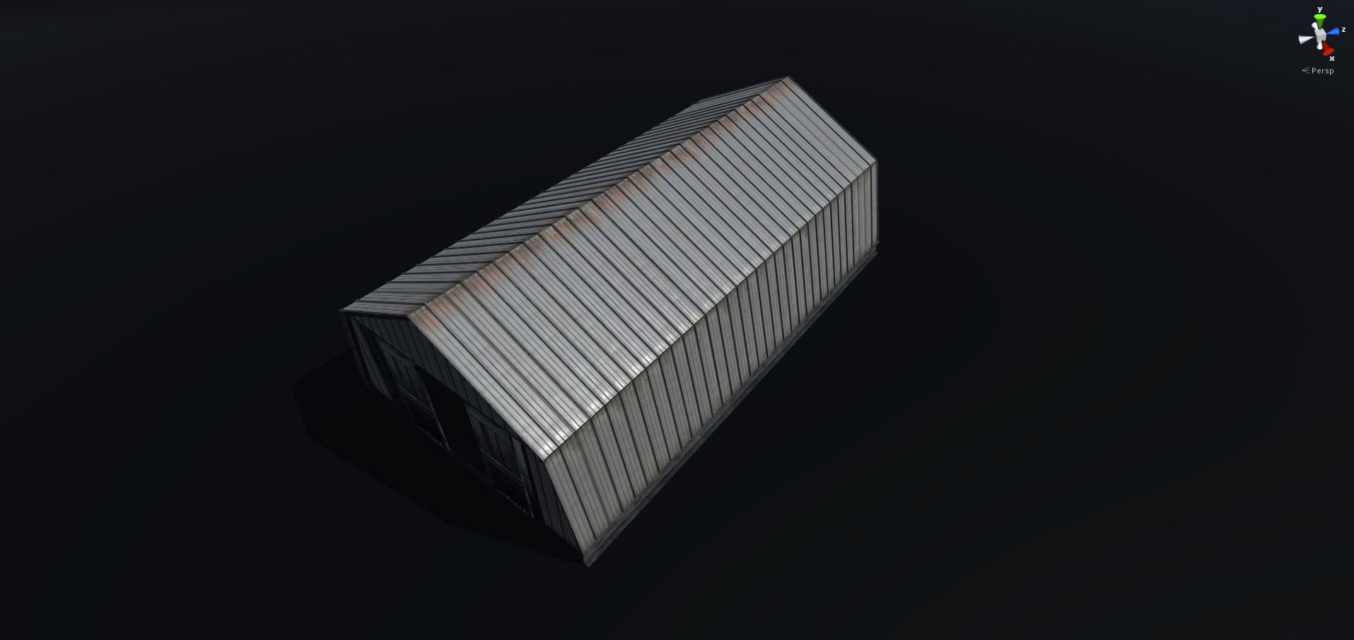 Hangar modular Low-poly 3D model_4