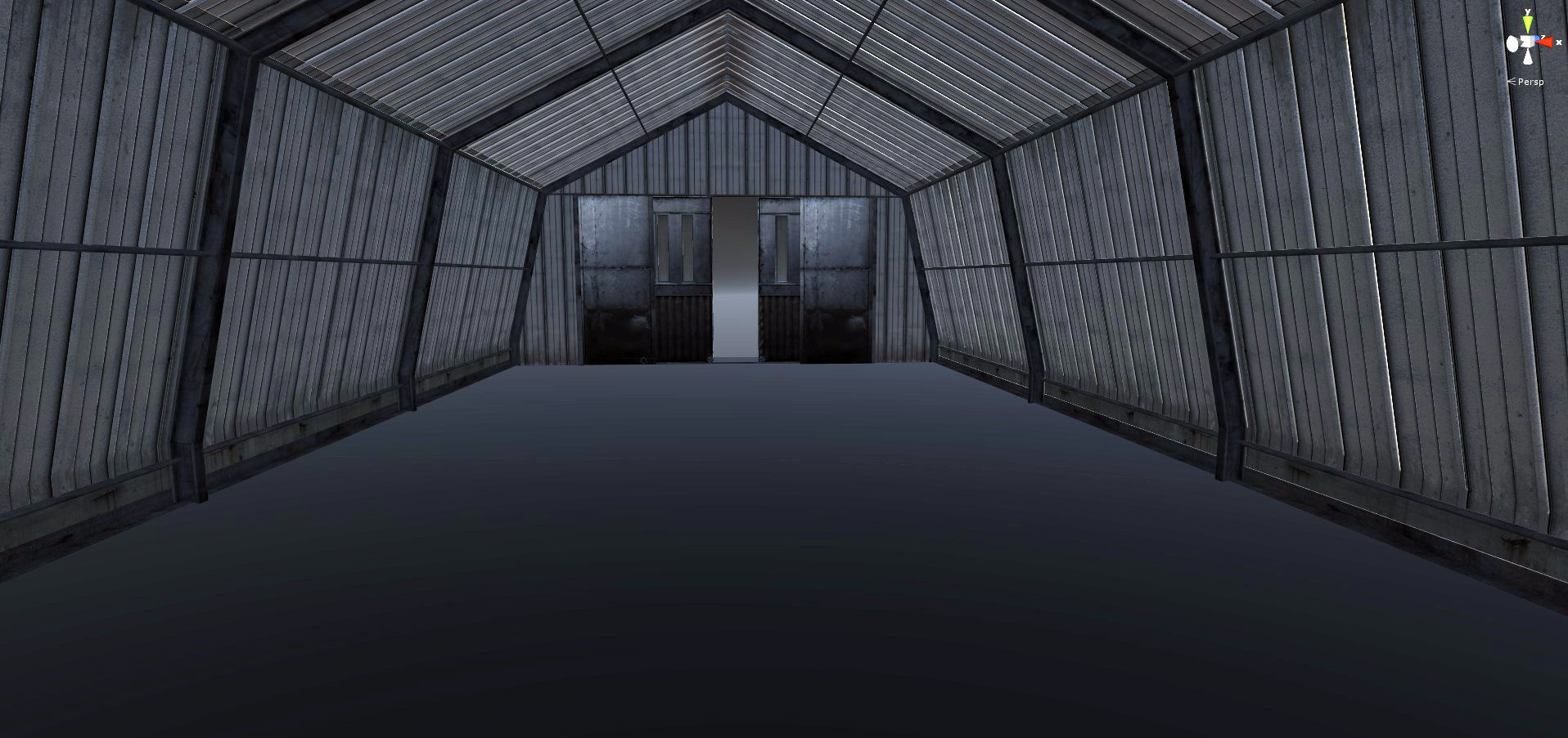 Hangar modular Low-poly 3D model_5