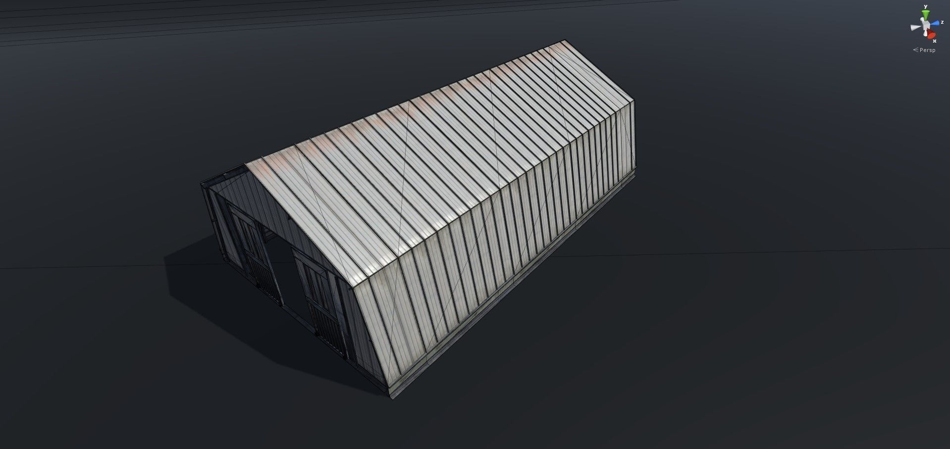 Hangar modular Low-poly 3D model_1