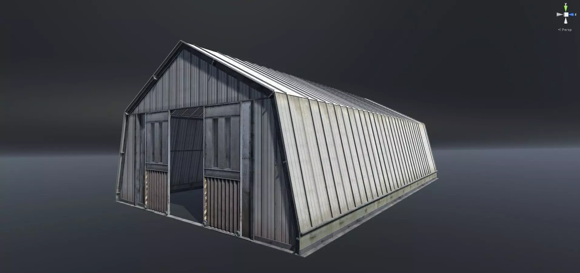 Hangar modular Low-poly 3D model_0