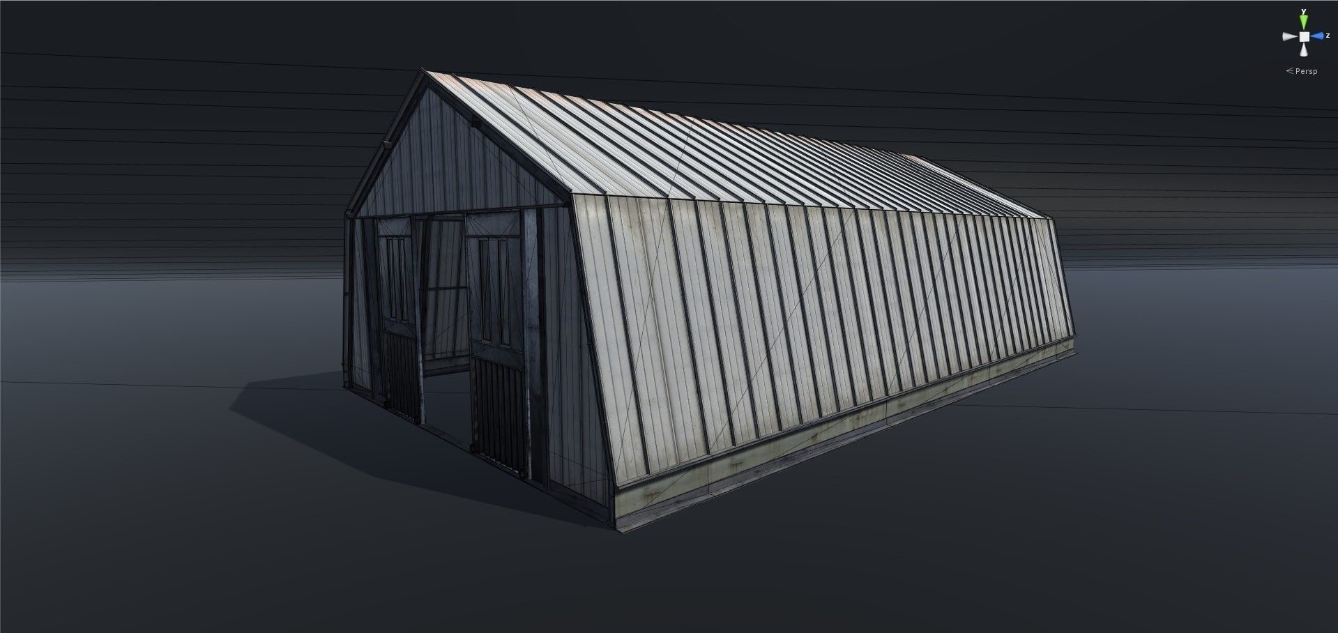 Hangar modular Low-poly 3D model_2