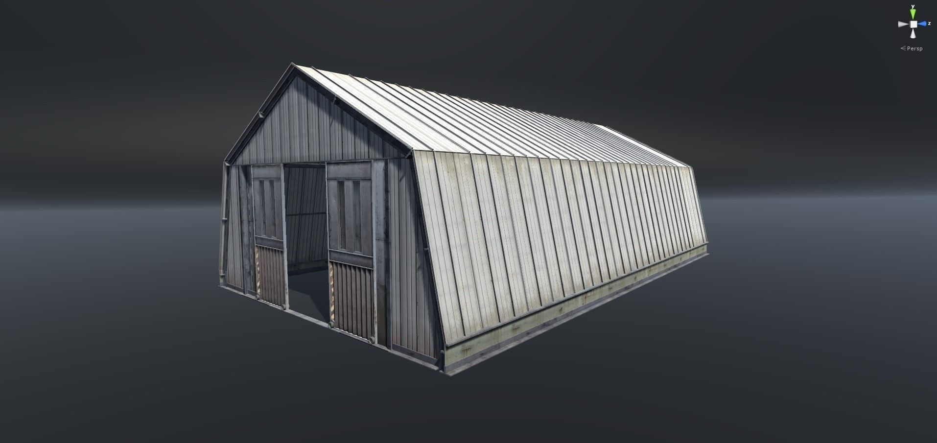 Hangar modular Low-poly 3D model_6