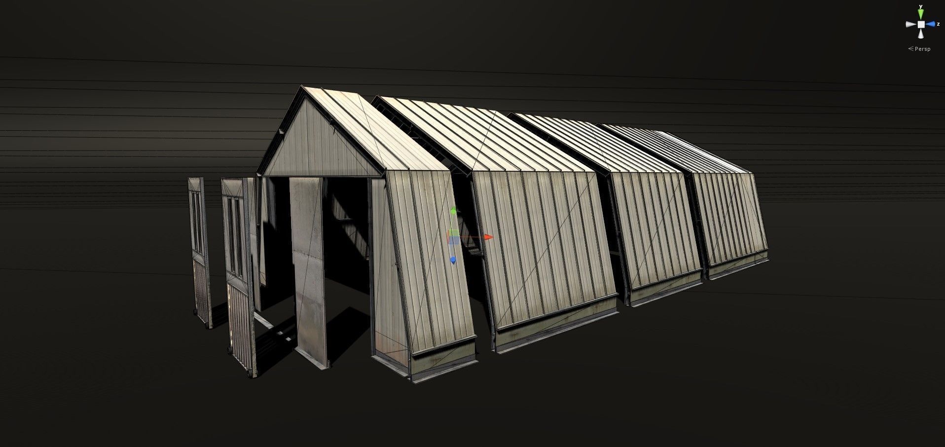 Hangar modular Low-poly 3D model_3