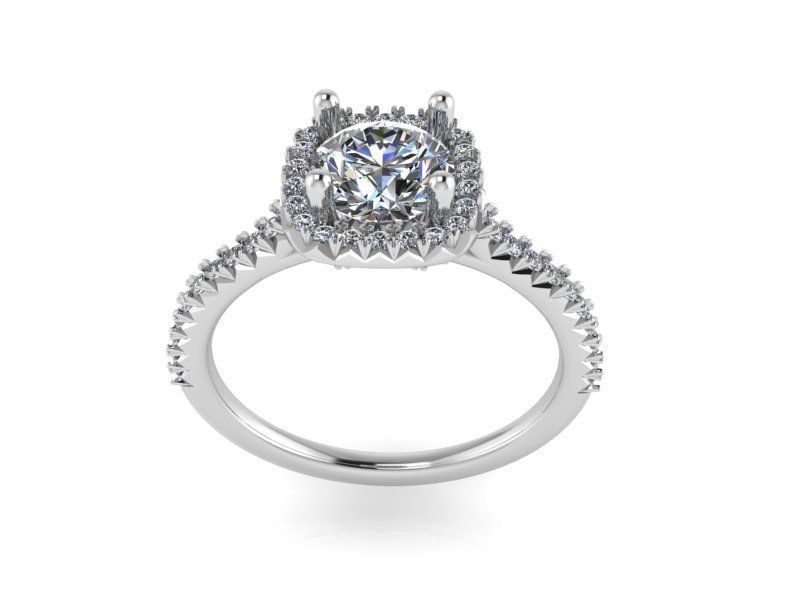 Round Diamond ring 2128 3D print model 3D print model_2