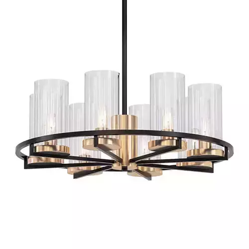 Goran chandelier with gold and clear glass shades