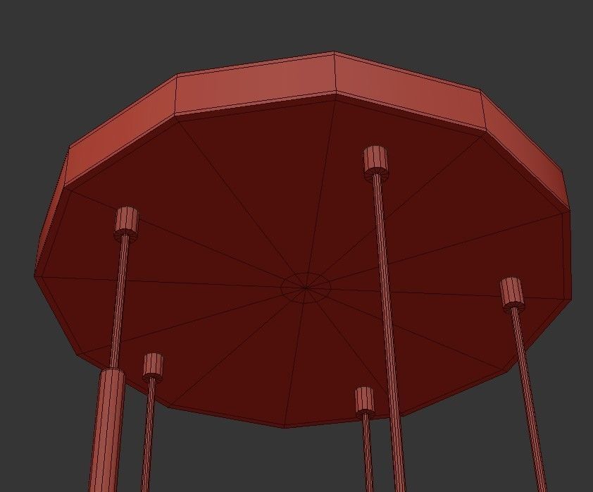 FINNAR five light chandelier with clear glass globes 3D model_2