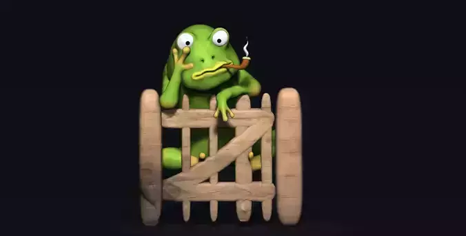 Frog on a Fence