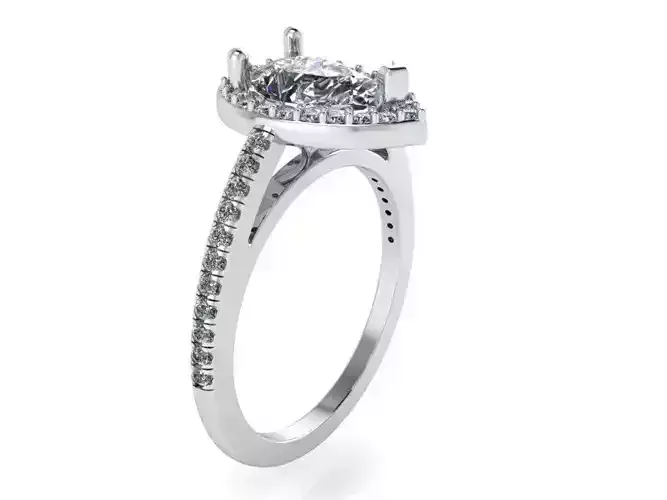 Tear Big Stone Diamond ring 2130 3D print model