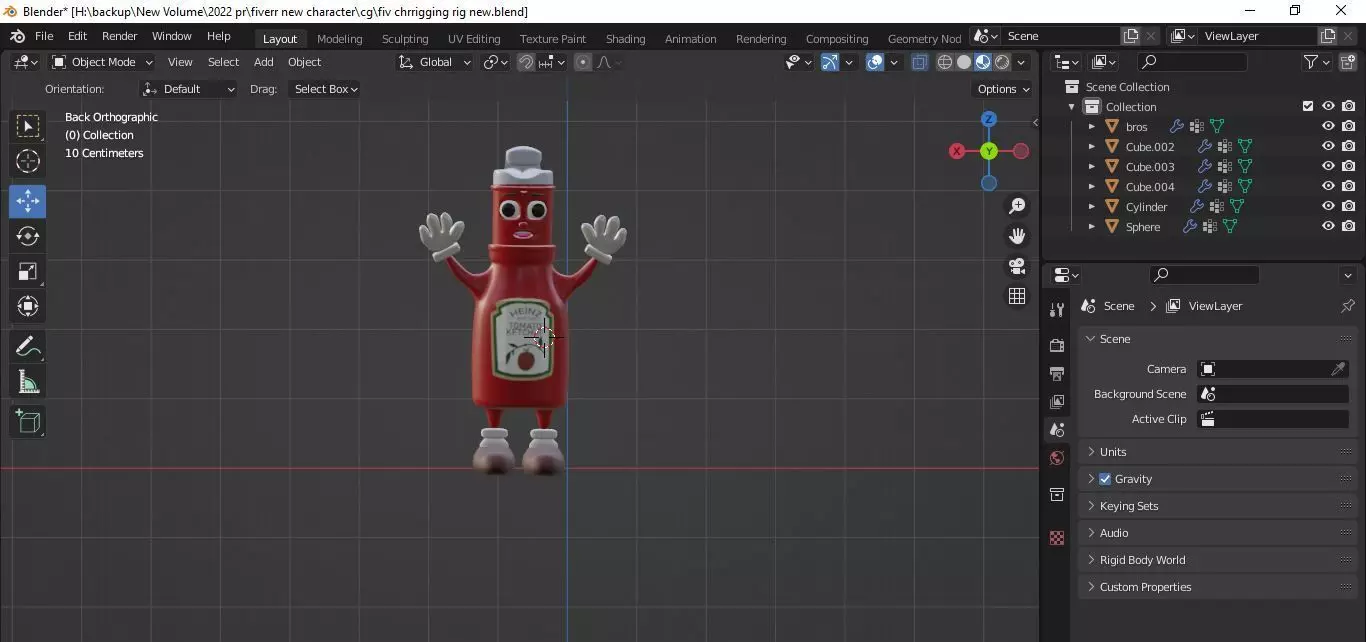 sauce ketchup bottle Low-poly 3D model_0