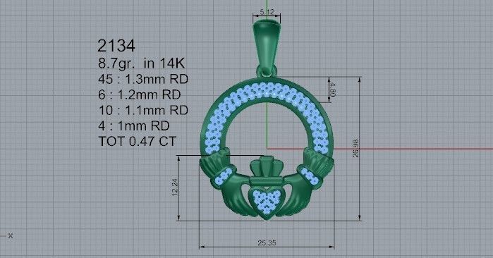 My Heart pendant 2134 3D print model 3D print model_4