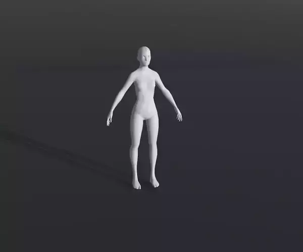 Female Body Base Mesh 28 Animations 3D Model Low-poly 3D model
