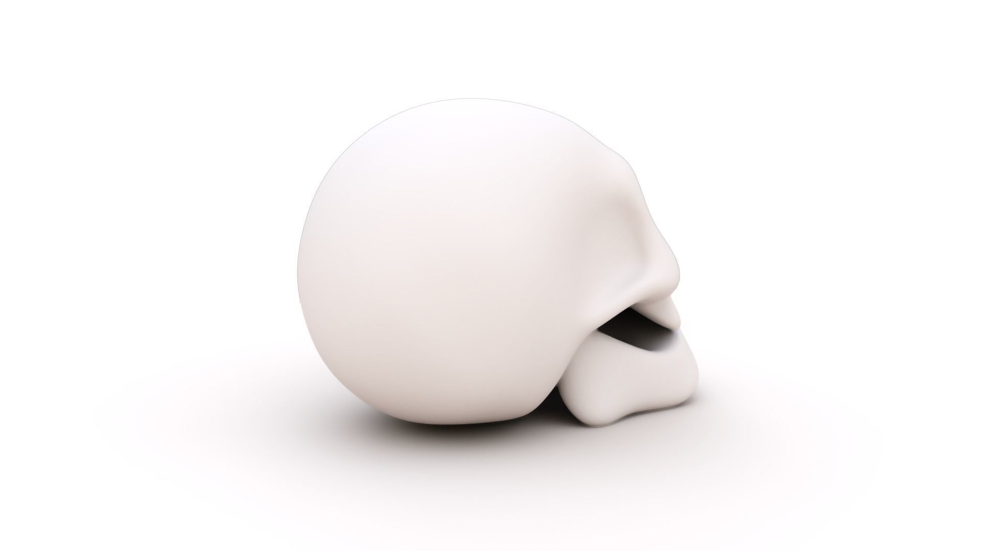Cartoon Funny Skull Model Low-poly 3D model_1