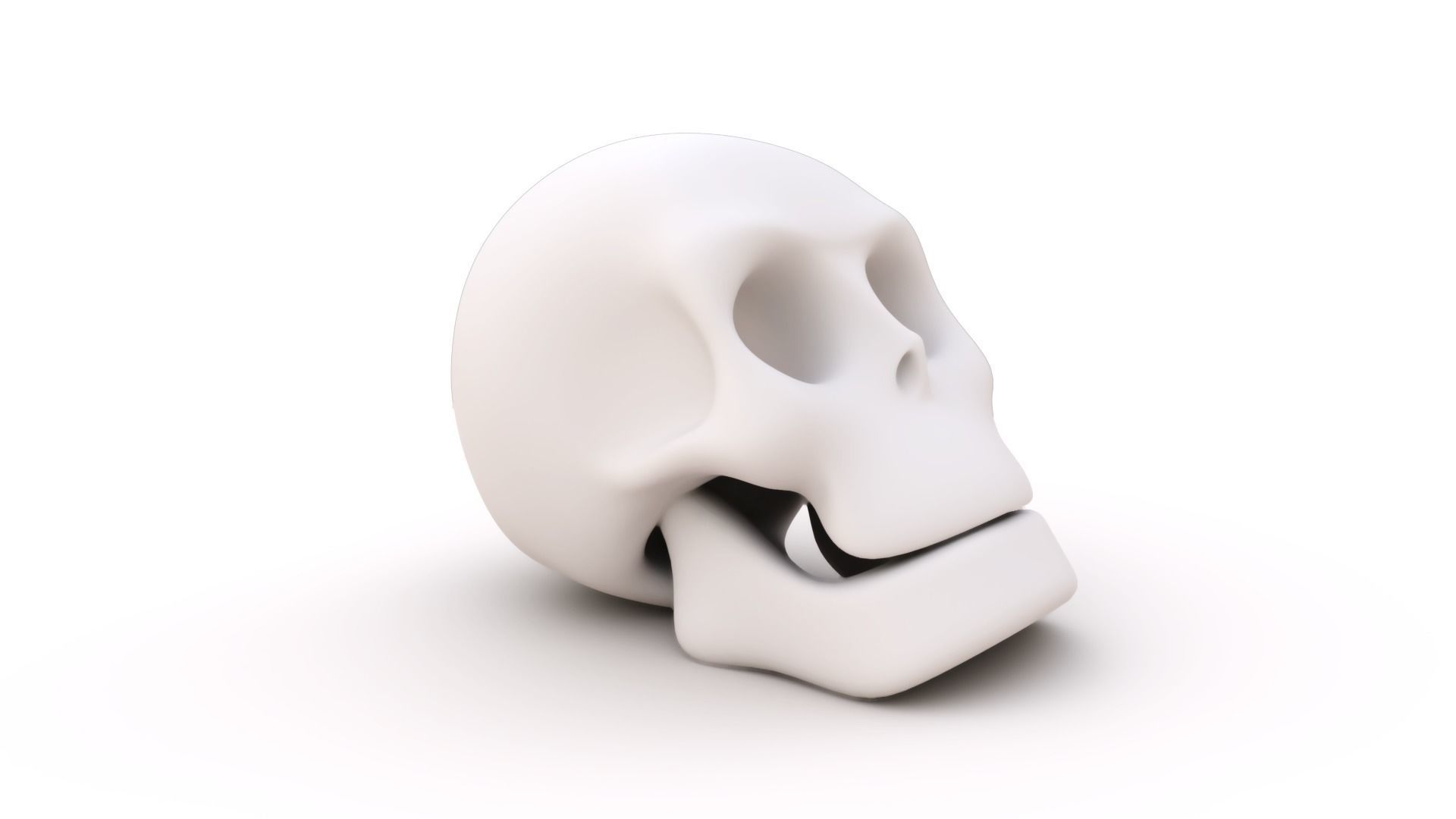 Cartoon Funny Skull Model Low-poly 3D model_2