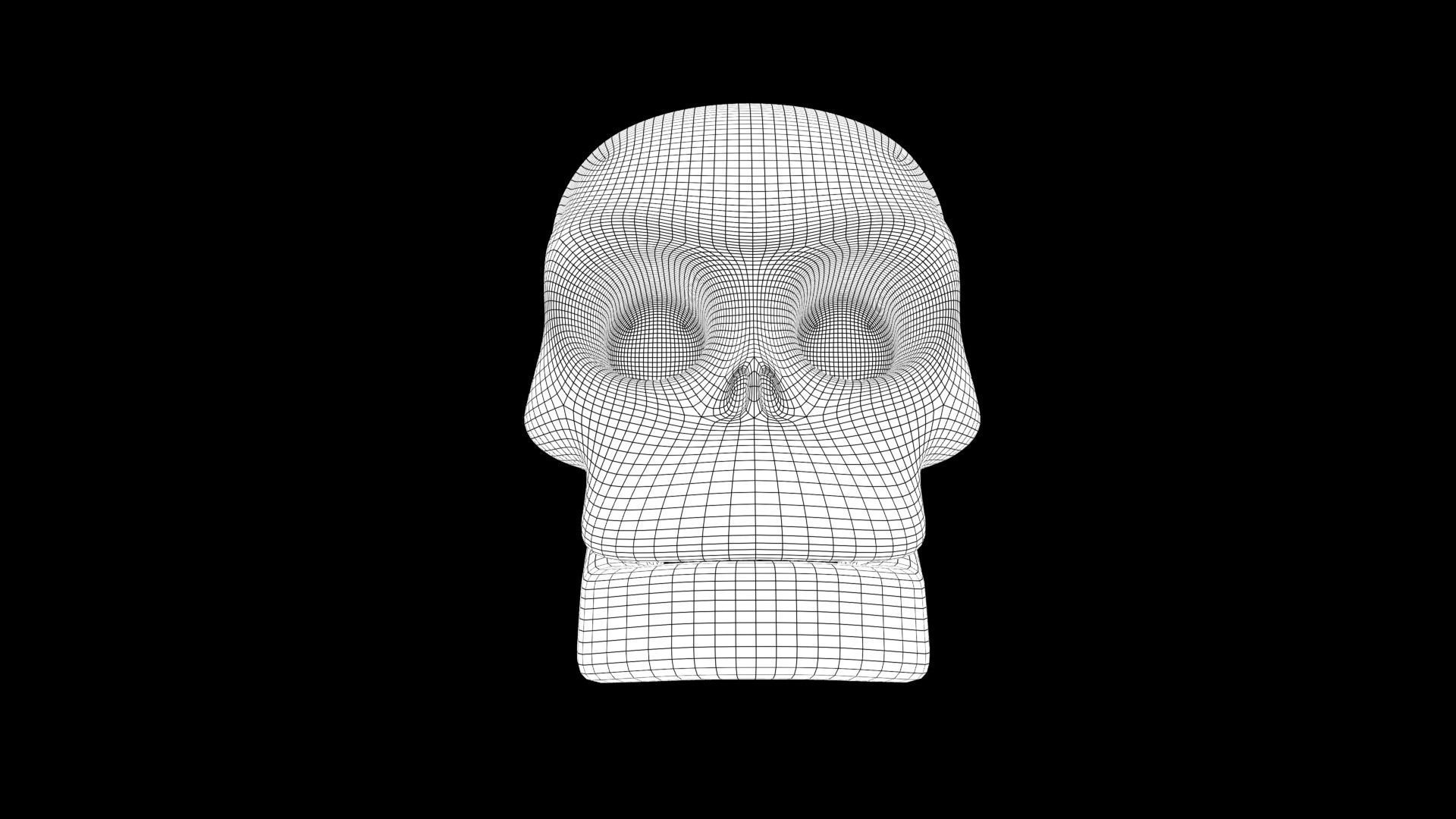 Cartoon Funny Skull Model Low-poly 3D model_5