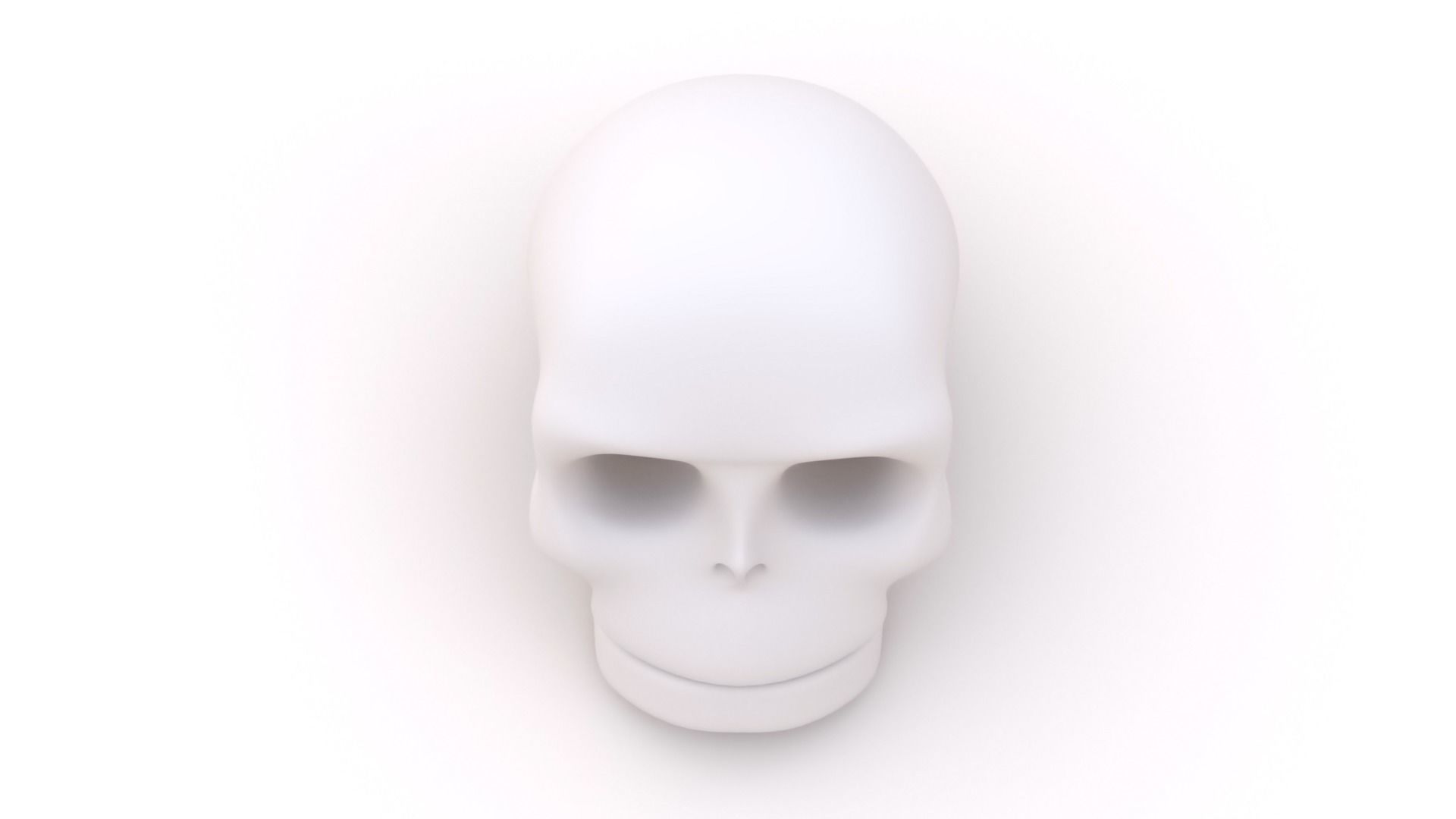 Cartoon Funny Skull Model Low-poly 3D model_4