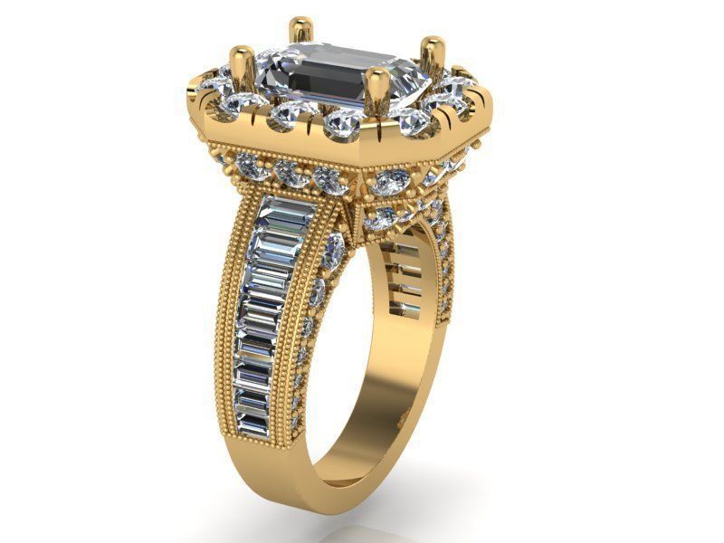 Thick Diamond ring  2136  3D print model 3D print model_2