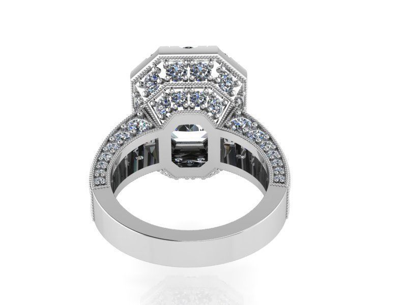 Thick Diamond ring  2136  3D print model 3D print model_4