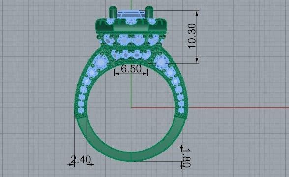Thick Diamond ring  2136  3D print model 3D print model_7