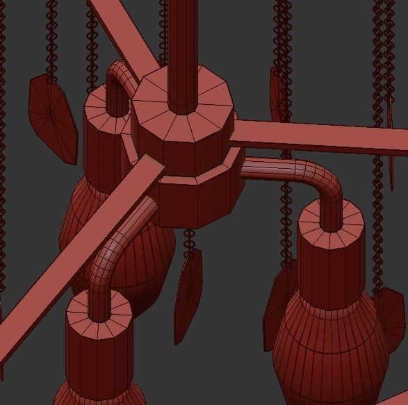 Camille savoy house crystal chandelier in gold 3D model_2