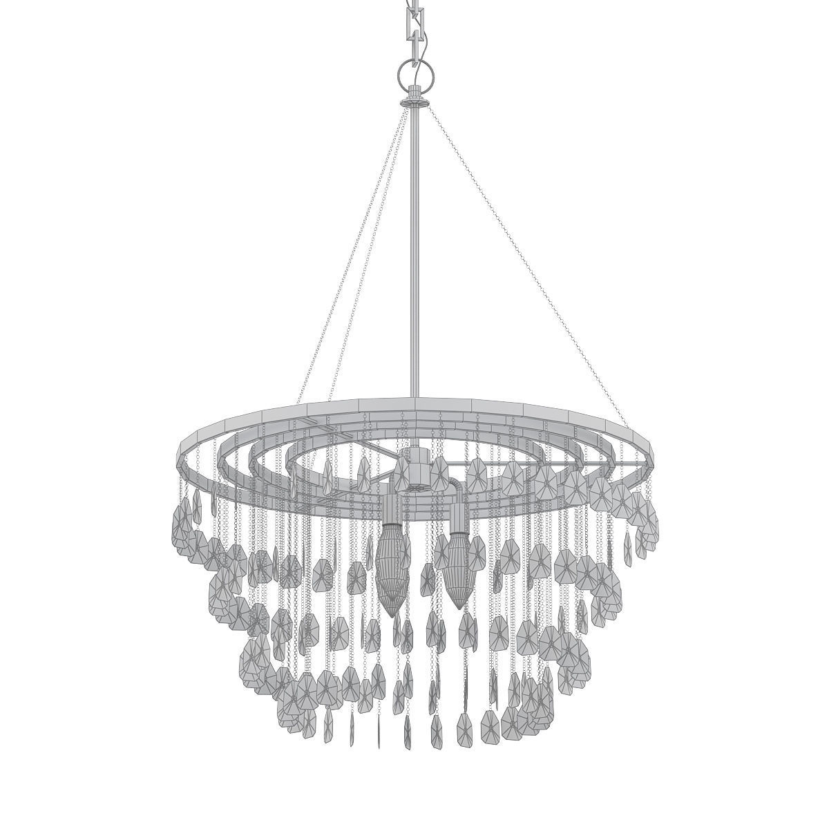 Camille savoy house crystal chandelier in gold 3D model_4
