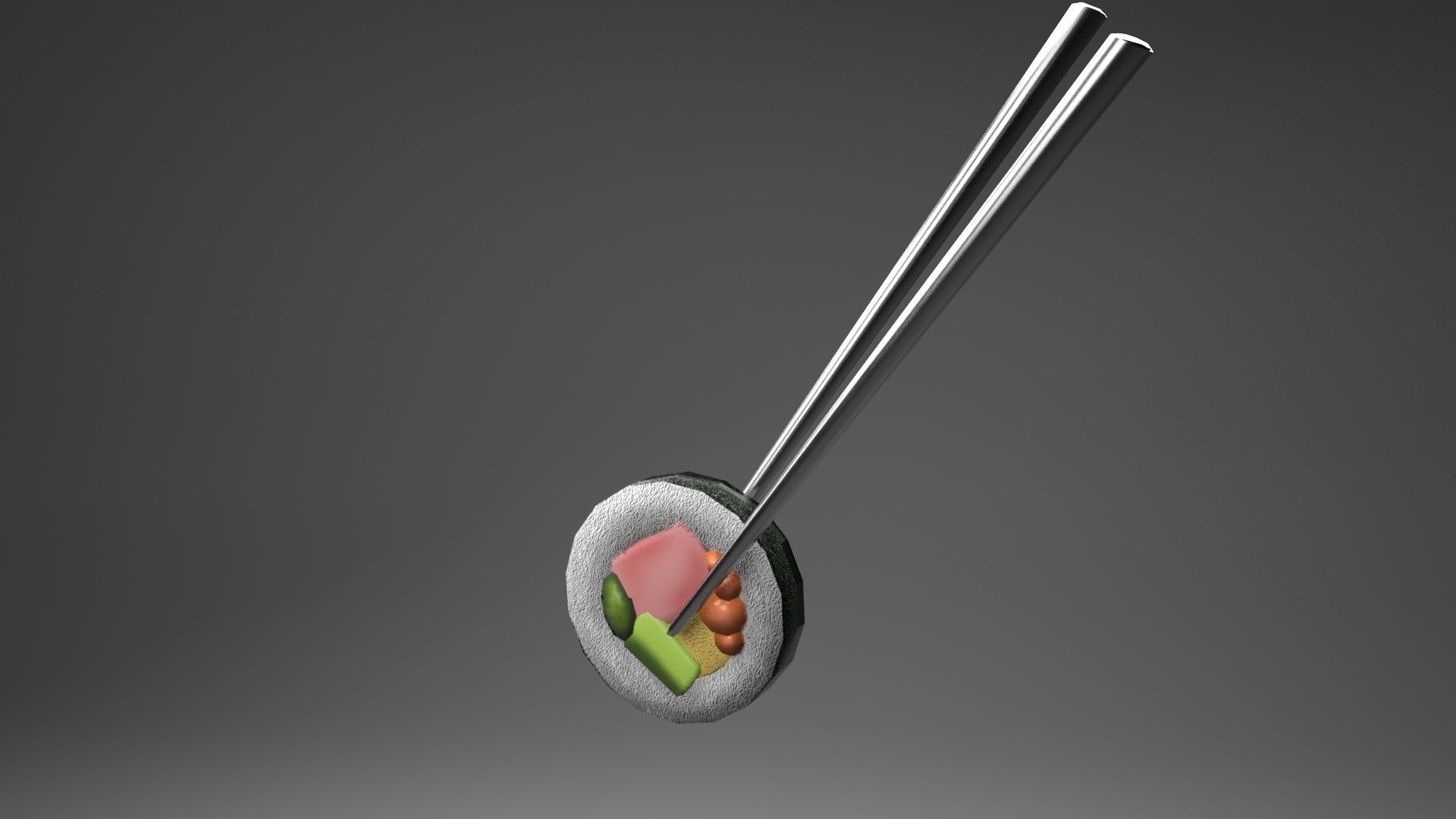 Kimbap and Kimchi Low-poly 3D model_9