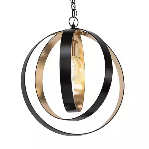 Luna 1 circular pendant light gold