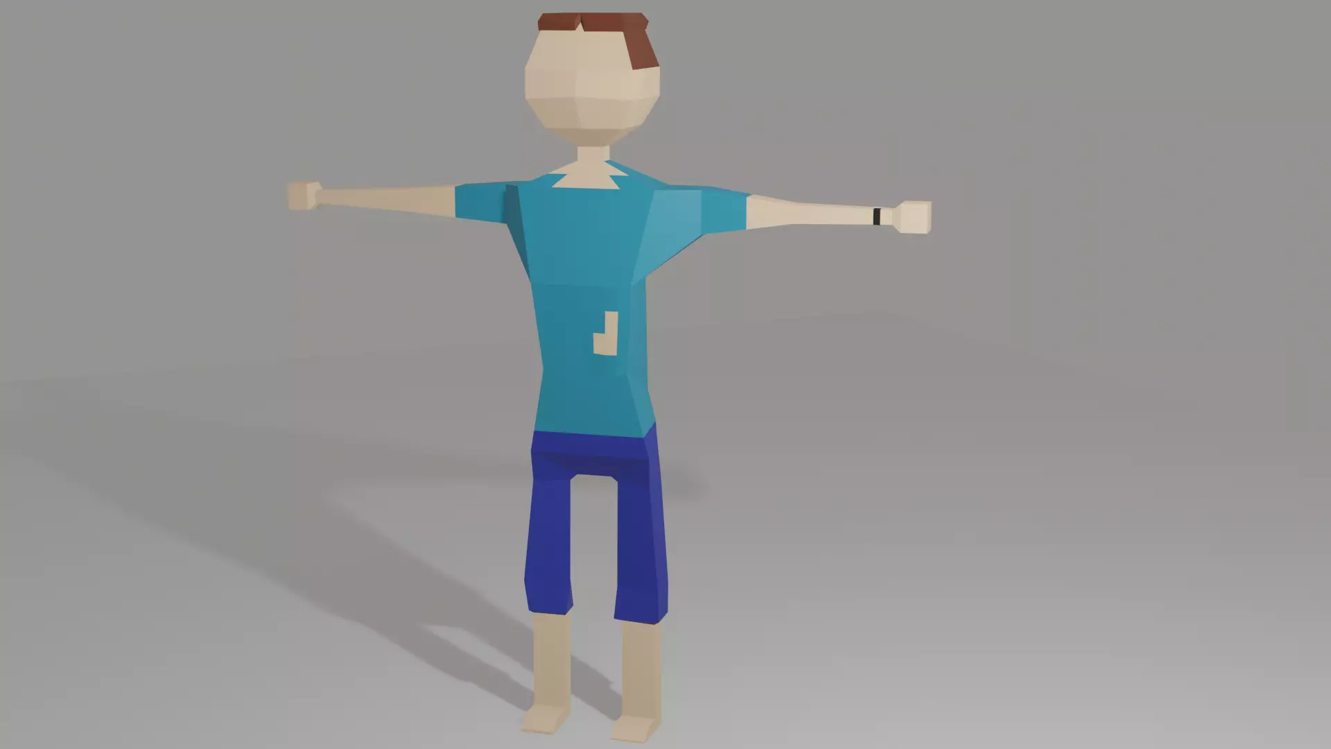 Survivor man Low-poly 3D model_0