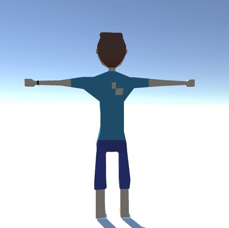 Survivor man Low-poly 3D model_3