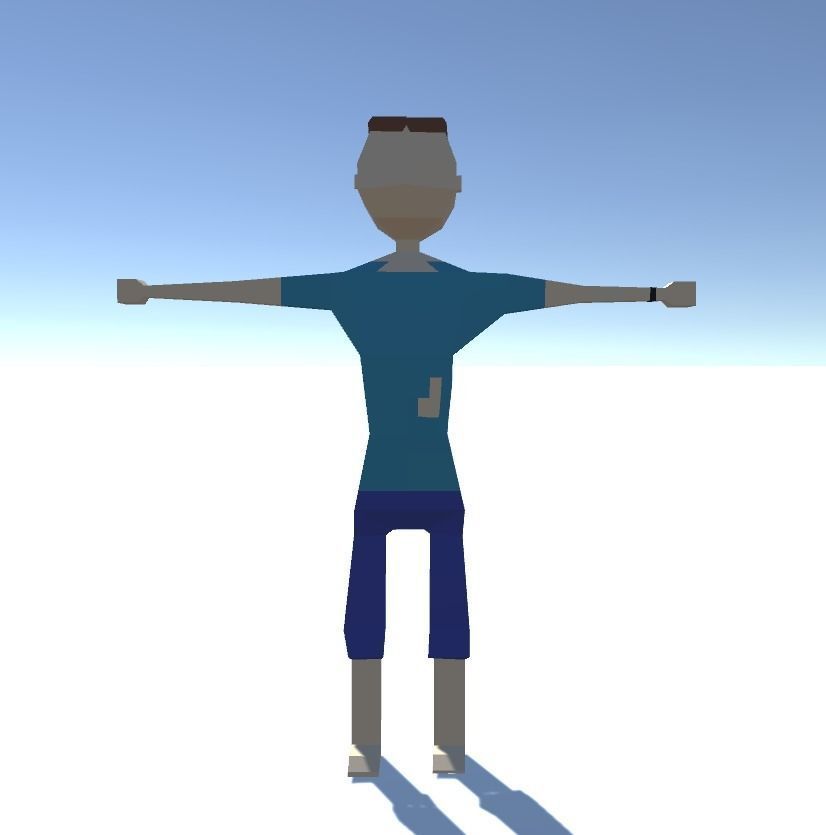 Survivor man Low-poly 3D model_1