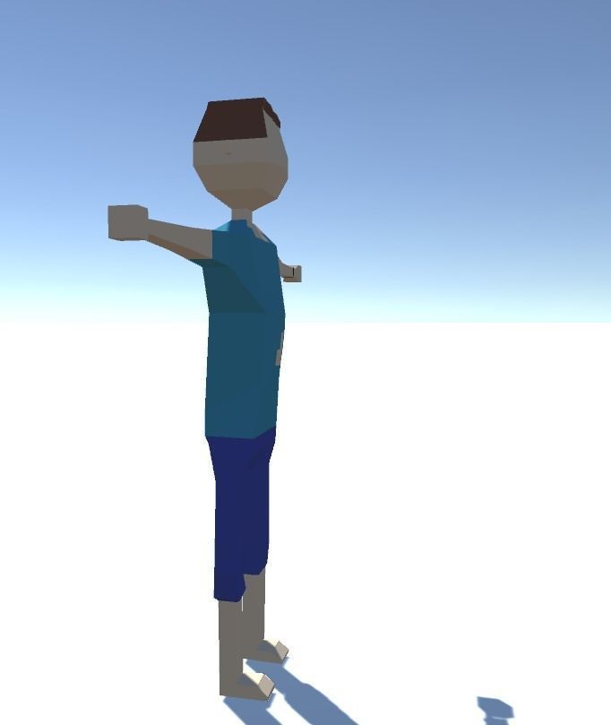 Survivor man Low-poly 3D model_2